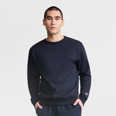 Champion Powerblend Crewneck Sweatshirt, C Logo In Blue