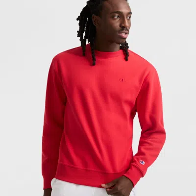 Champion Powerblend Crewneck Sweatshirt, C Logo In Red