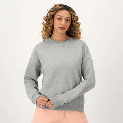Champion Powerblend Crewneck Sweatshirt, Embroidered Script Logo In Gray