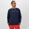Champion Powerblend Crewneck Sweatshirt, Left Script Logo In Blue