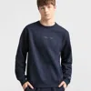 Champion Powerblend Crewneck Sweatshirt, Tonal Script Logo In Blue