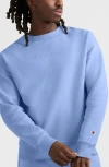 Champion Powerblend Fleece Crewneck Sweatshirt In Pewter Blue