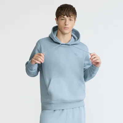 Champion Powerblend Hoodie, C Logo In Blue