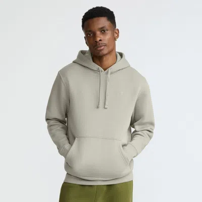 Champion Powerblend Hoodie, C Logo In Gray