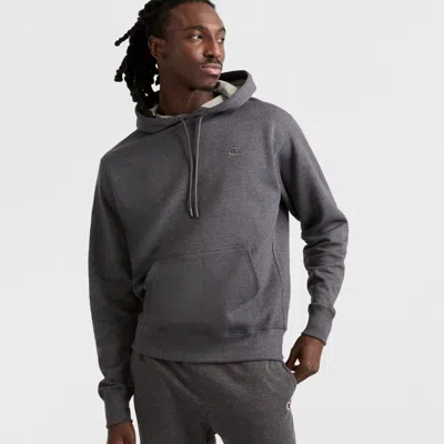 Champion Powerblend Hoodie, C Logo In Gray