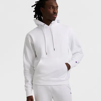Champion Powerblend Hoodie, C Logo In White