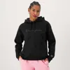 Champion Powerblend Hoodie, Relaxed, Full Embroidered Script Logo In Black