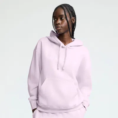 Champion Powerblend Hoodie, Relaxed, Full Embroidered Script Logo In Purple