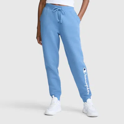 Champion Powerblend Joggers, Classic Script Logo In Riviera