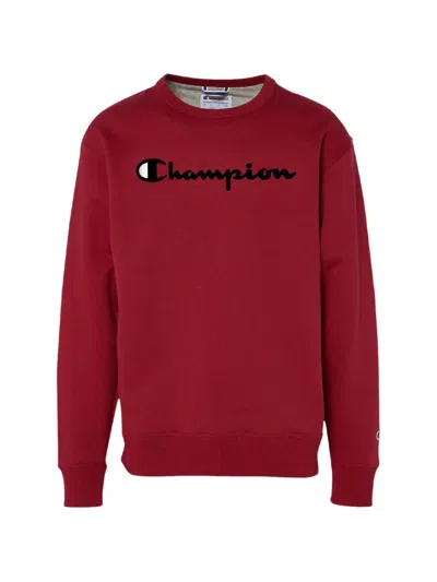 Champion Powerblend Logo-print Sweatshirt In Red