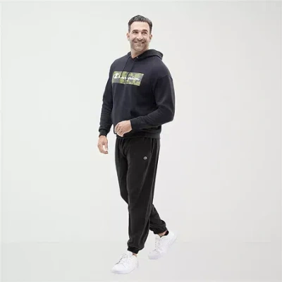 Champion Powerblend Mens Classic Fit Big And Tall Fleece Active Jogger Pant In Black