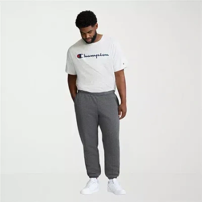 Champion Powerblend Mens Classic Fit Big And Tall Fleece Active Jogger Pant In Gray