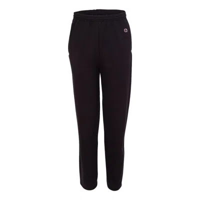 Champion Powerblend Open Bottom Sweatpants With Pockets In Black