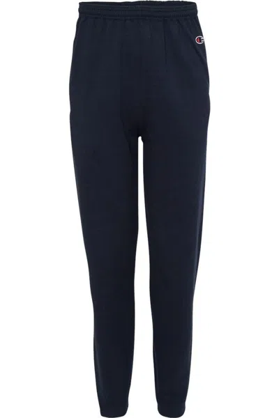 Champion Powerblend Open Bottom Sweatpants With Pockets In Blue