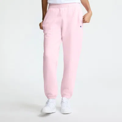 Champion Powerblend Oversized Sweatpants, C Logo In Pink