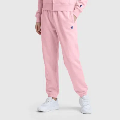 Champion Powerblend Oversized Sweatpants, C Logo In Pink