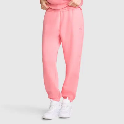 Champion Powerblend Oversized Sweatpants, C Logo In Strawberry Pink