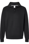 Champion Powerblend Quarter-zip Sweatshirt In Black