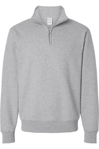 Champion Powerblend Quarter-zip Sweatshirt In Gray