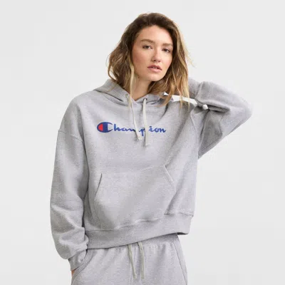 Champion Powerblend Relaxed Hoodie In Oxford Grey Heather