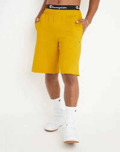 Champion Powerblend Shorts In Gold In Yellow