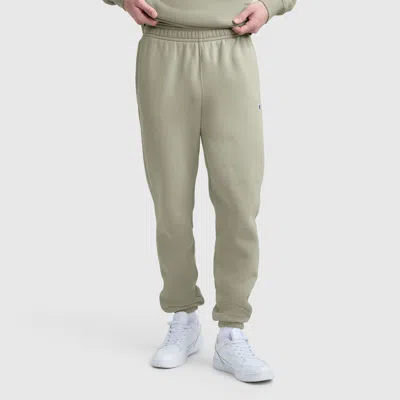 Champion Powerblend Sweatpants, Cinched Bottom, C Logo In Green