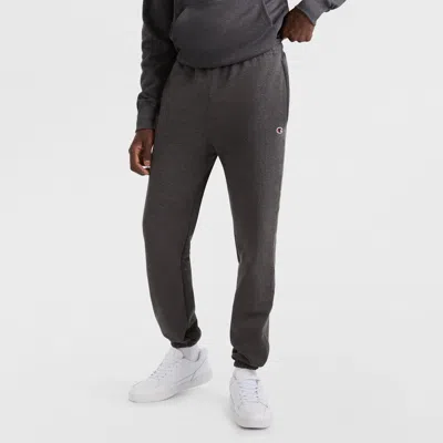Champion Powerblend Sweatpants, Cinched Bottom, C Logo In Black