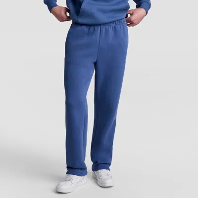 Champion Powerblend Sweatpants, Open Hem, C Logo In Blue