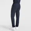 Champion Powerblend Sweatpants, Relaxed Hem, C Logo In Blue