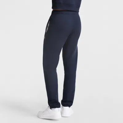 Champion Powerblend Sweatpants, Relaxed Hem, C Logo In Blue