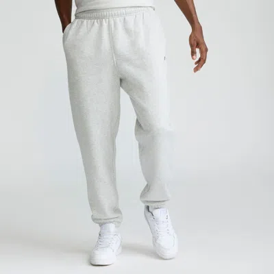 Champion Powerblend Sweatpants, Relaxed Hem, C Logo In White