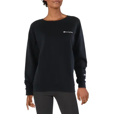 Champion Powerblend Womens Fitness Activewear Sweatshirt In Black