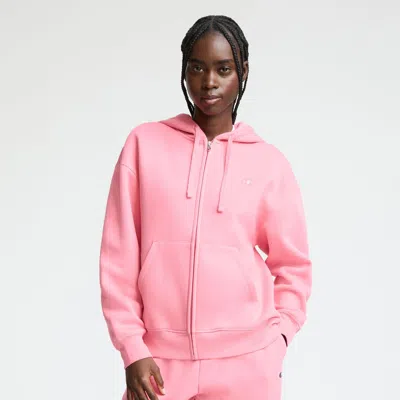 Champion Womens Fleece Long Sleeve Zipper Active Hoodie In Pink