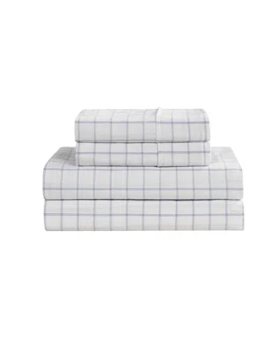 Champion Printed 4-piece Microfiber Sheet Set, King In White
