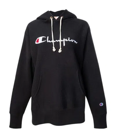 Champion Printed Logo Sweater In Black