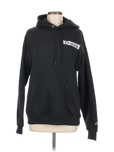 Pre-owned Champion Pullover Hoodie In Black