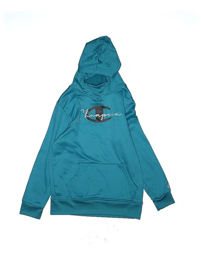 Pre-owned Champion Kids' Pullover Hoodie In Blue
