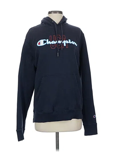 Pre-owned Champion Pullover Hoodie In Blue