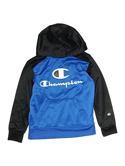 Pre-owned Champion Kids' Pullover Hoodie In Blue