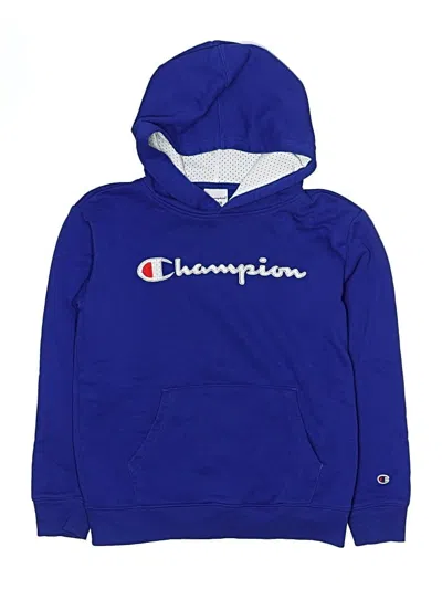 Pre-owned Champion Kids' Pullover Hoodie In Blue