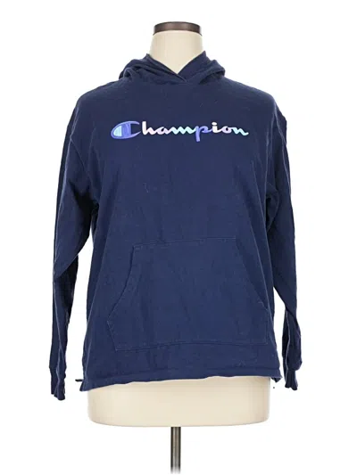 Pre-owned Champion Pullover Hoodie In Blue