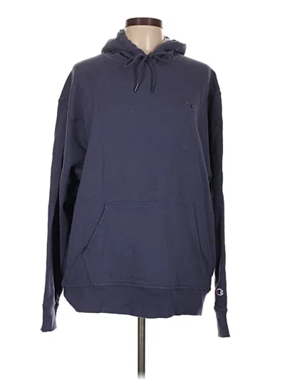 Pre-owned Champion Pullover Hoodie In Blue