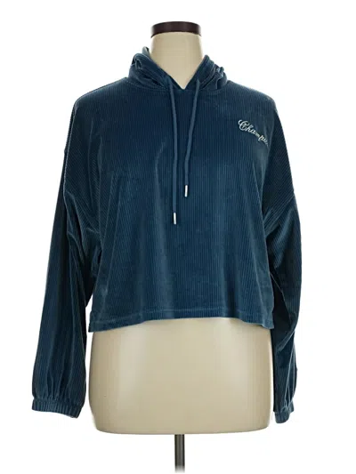Pre-owned Champion Pullover Hoodie In Blue