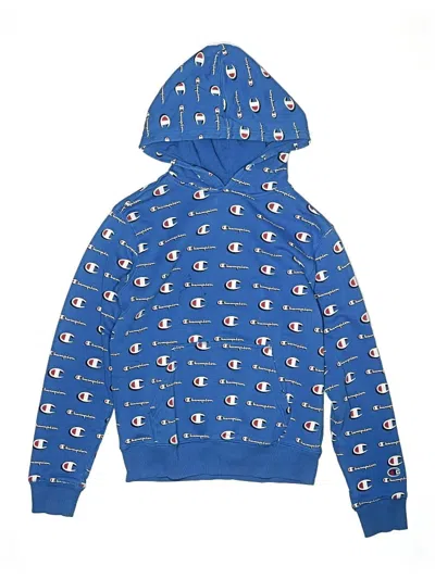 Pre-owned Champion Kids' Pullover Hoodie In Blue