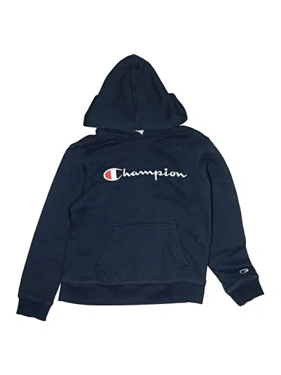 Pre-owned Champion Kids' Pullover Hoodie In Blue