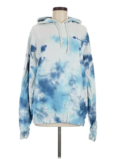 Pre-owned Champion Pullover Hoodie In Blue