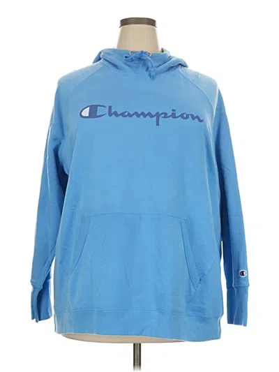 Pre-owned Champion Pullover Hoodie In Blue