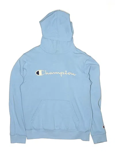Pre-owned Champion Kids' Pullover Hoodie In Blue