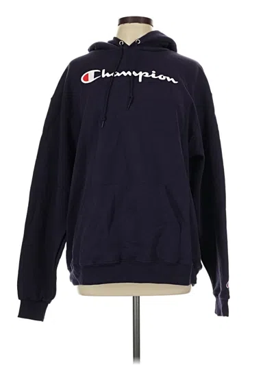 Pre-owned Champion Pullover Hoodie In Blue