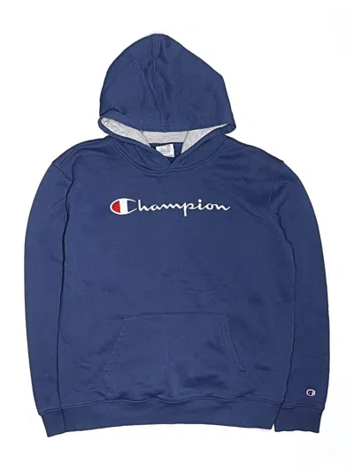 Pre-owned Champion Kids' Pullover Hoodie In Blue